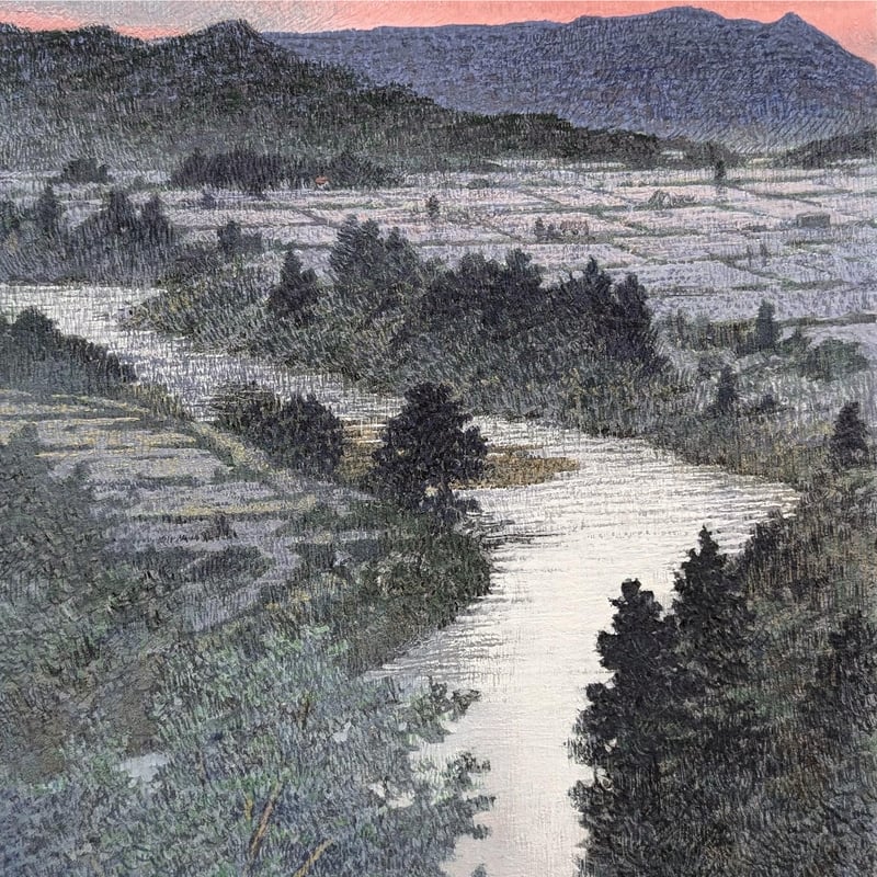 鬼塚堅太「最上川蛇行」F4・額装込 | 恵埜画廊STORE