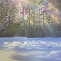 あべとしゆき　「冬の彩り」水彩画