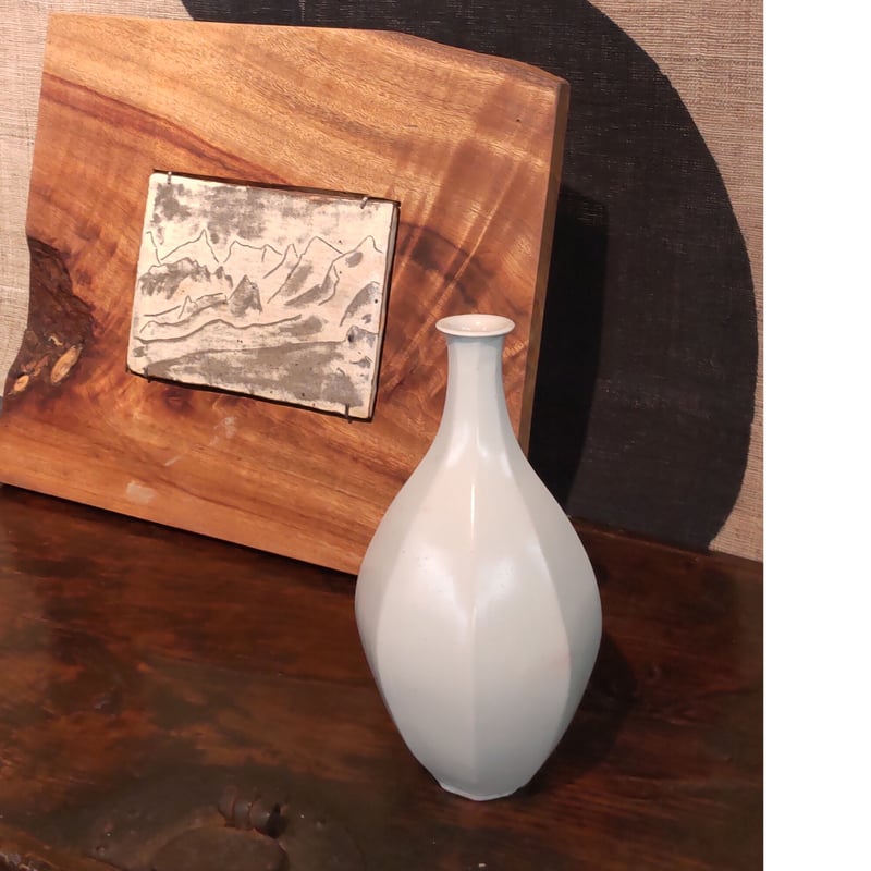 森岡由利子 角形 花器　壺　白磁壺　李朝 ym001c.jpg?v=1721444945