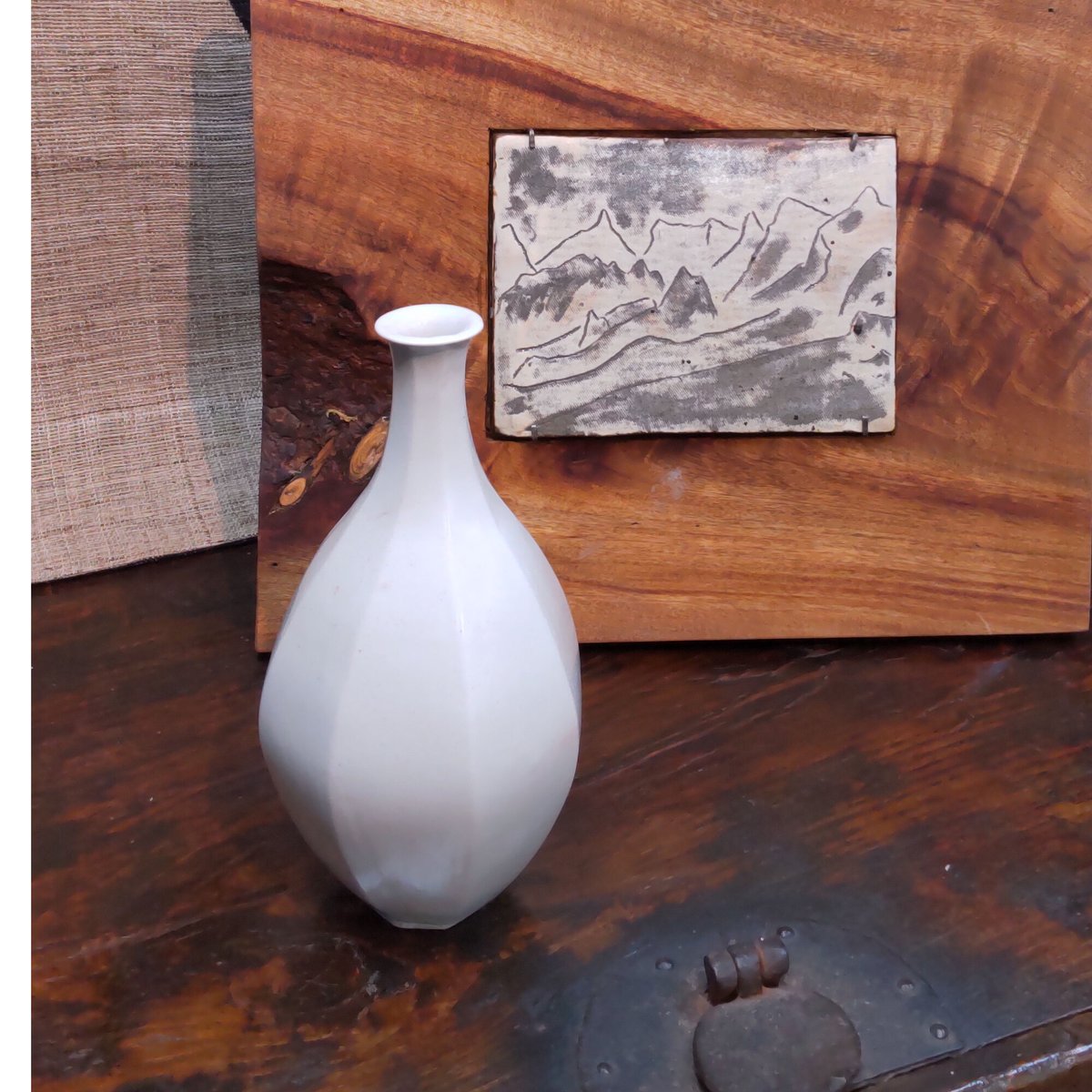 森岡由利子 「白磁面取花入」 | 恵埜画廊STORE