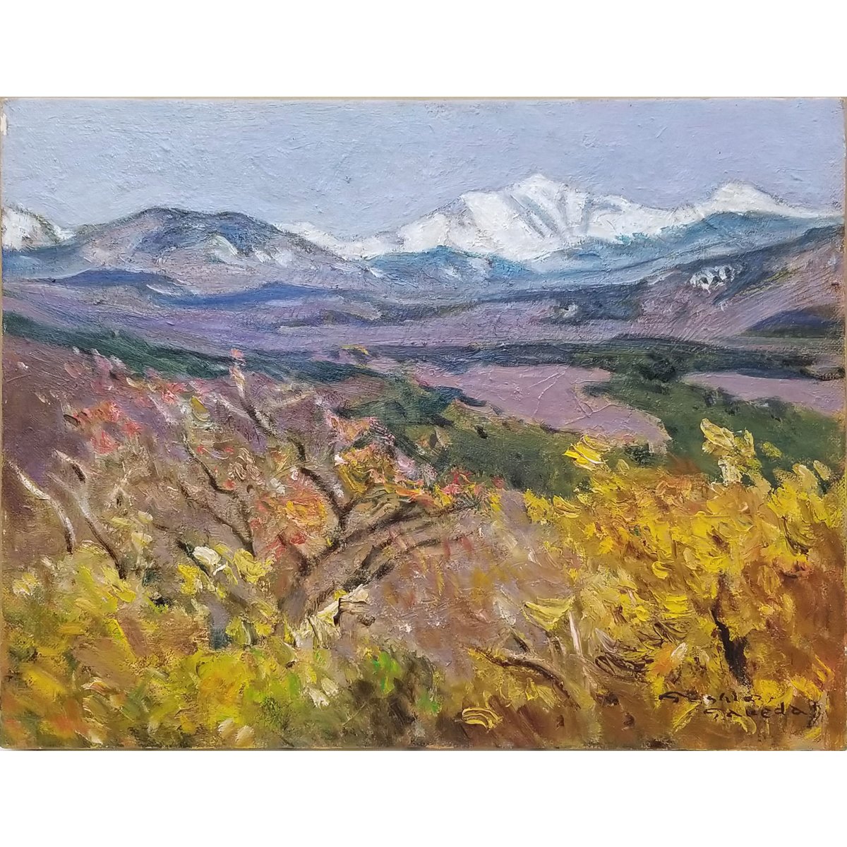 油絵冠雪伊吹山 中島裕司 「伊吹山冠雪」 油彩30号 - 一枚の繪