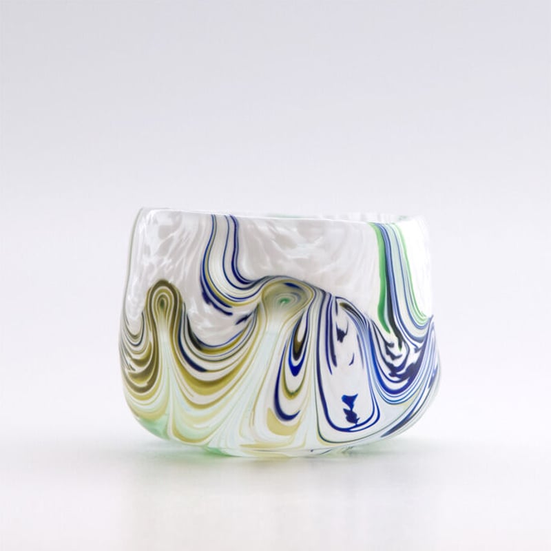 迫二郎 「大理石文硝子冷茶盌」 | 恵埜画廊STORE