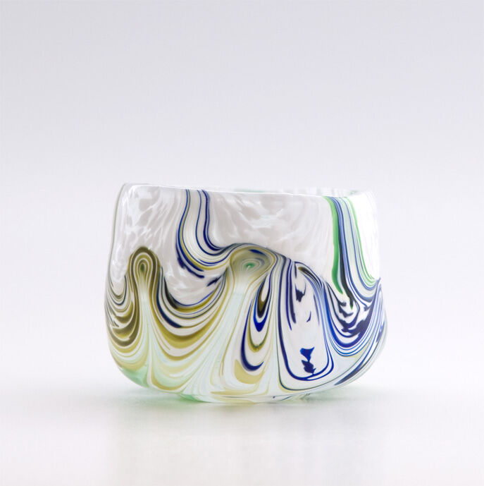 迫二郎 「大理石文硝子冷茶盌」 | 恵埜画廊STORE