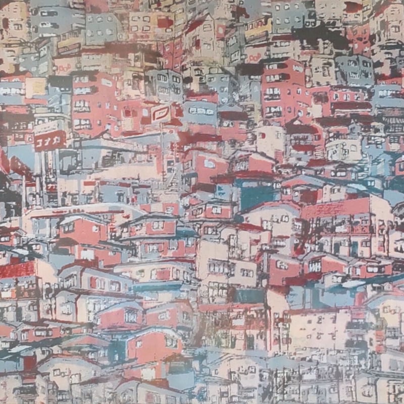 絵画　ＷＦ３サイズ　津久見章　街角のレストラン（横）　画歴書及びサイン入 夢画廊 額縁付油彩画 WF3 津久見 章 街角のレストラン 画歴書付 真