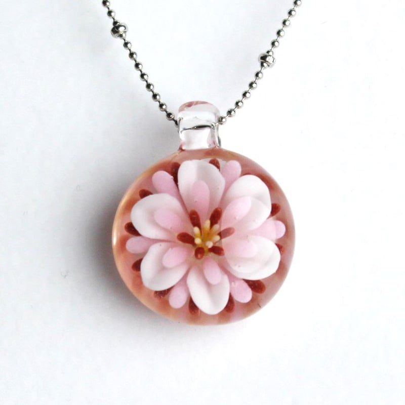guridrops】水中花ネックレス(雪の花/Pink) | ぐり工房 Online Shop