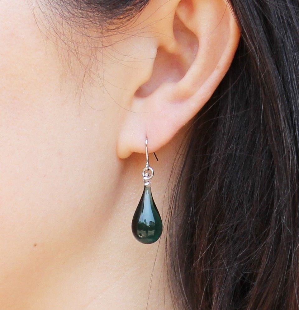 ゆるりさん専用♡glass タッセル green ピアス イヤリング original