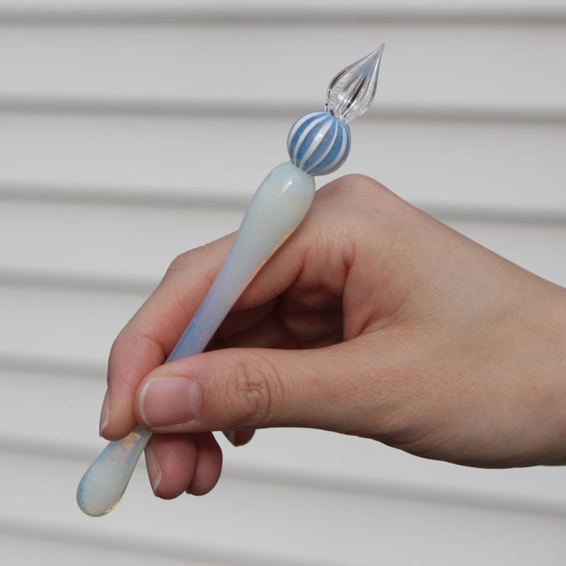 ぐり工房　ガラスペン ストライプキャンディガラスペン (ソーダ) | ぐり工房 Online Shop