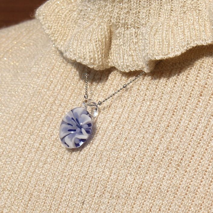 guridrops】水中花ネックレス(雪の花/Blue) | ぐり工房 Online Shop