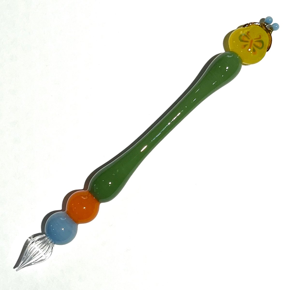 がま口ガラスペン(黄色に蝶) | ぐり工房 Online Shop