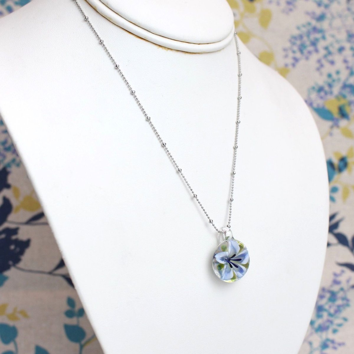 guridrops】水中花ネックレス(さくら/Blue) | ぐり工房 Online Shop