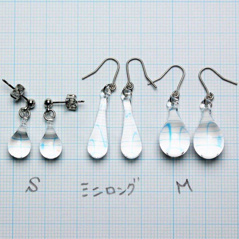 guridrops】しずくピアス/イヤリング(M)Clear | ぐり工房 guridrops】しずくピアス/イヤリング(M)Clear | ぐり工房