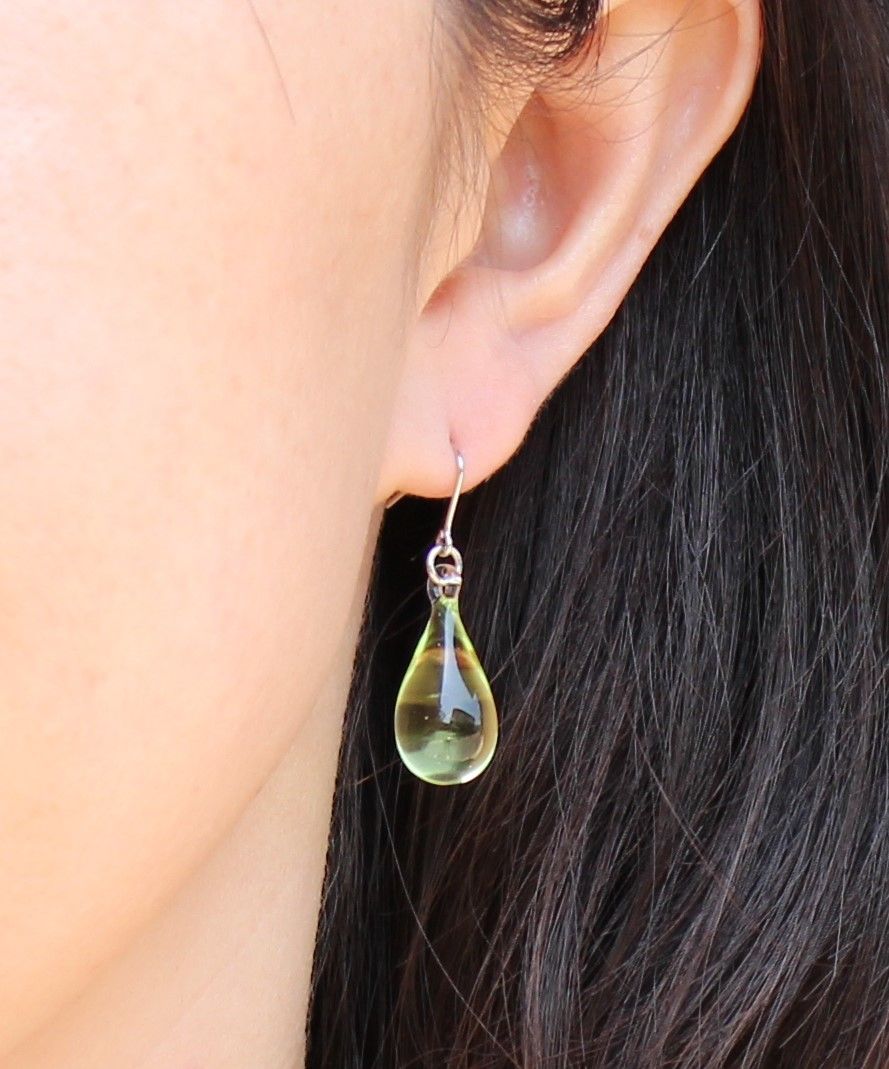 guridrops】しずくピアス／イヤリング(M)Lime Green | ぐり工房 Onl