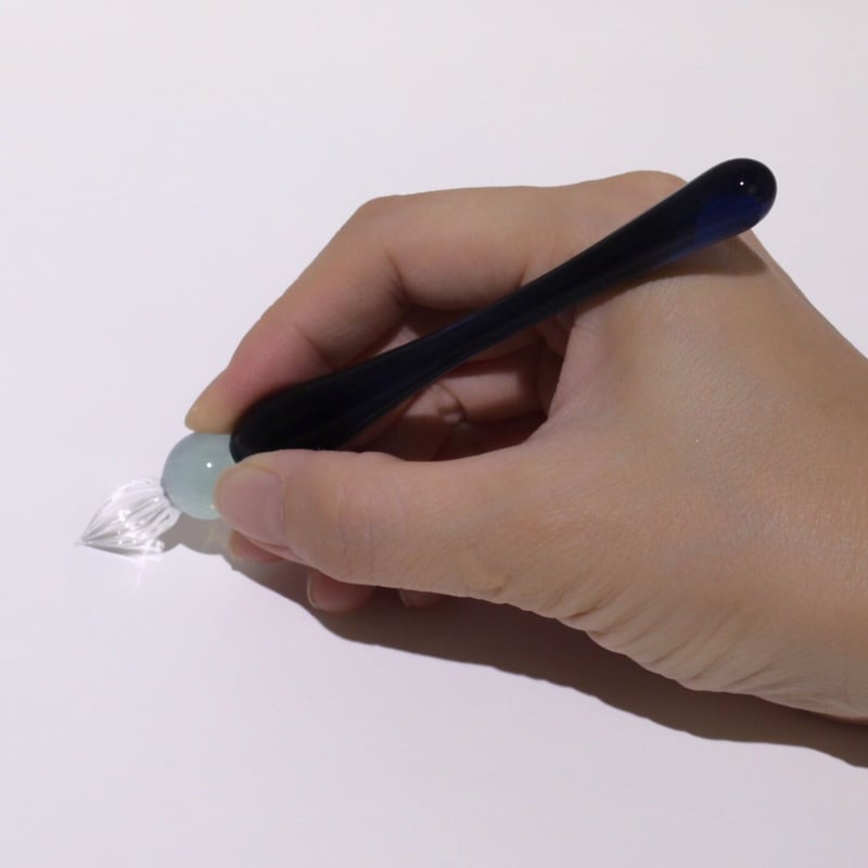 ガラスペン きなこねじりpurple Rainbowショートスティックガラスペン (Pink→Purple) | ぐり