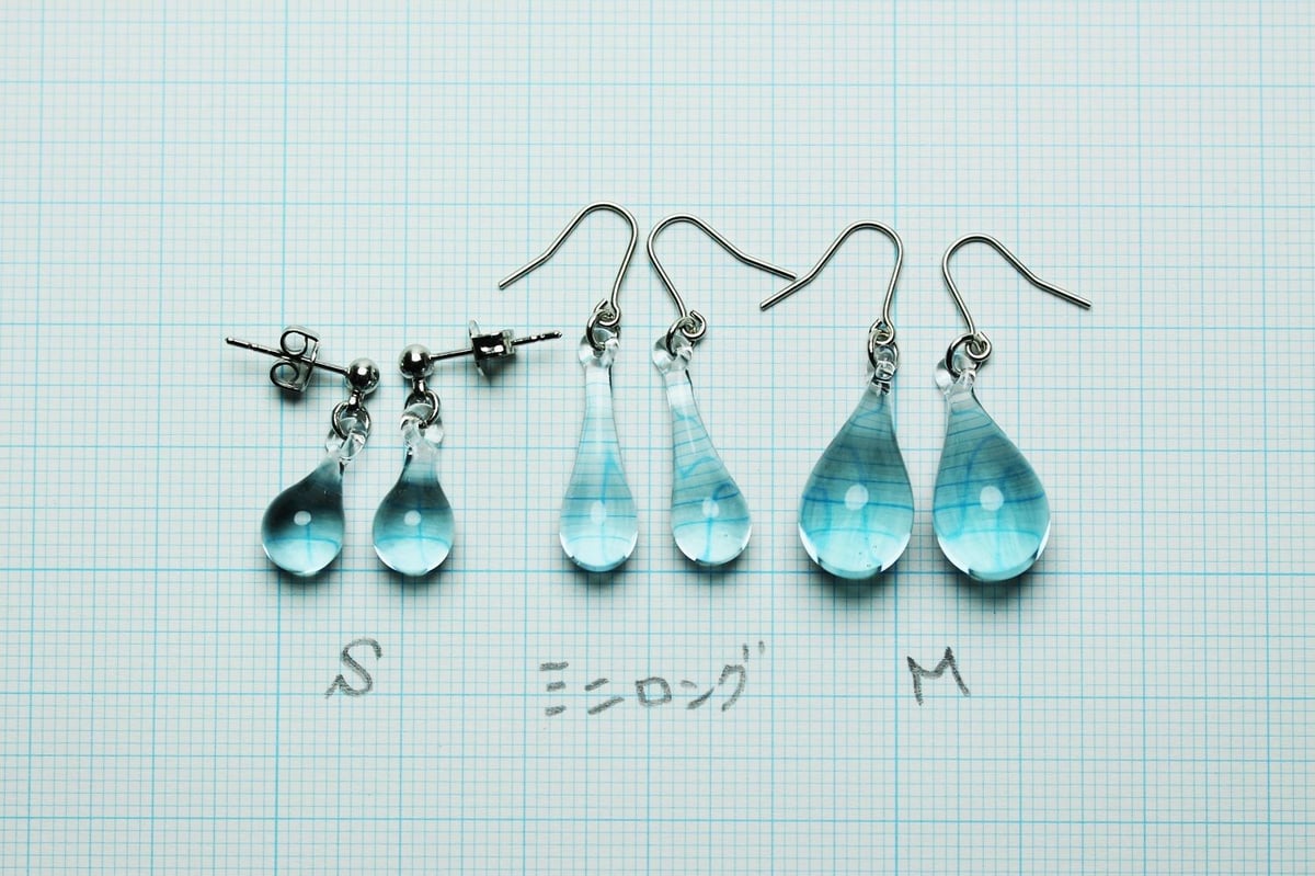 guridrops】しずくピアス／イヤリング(M)Ice Blue | ぐり工房 Onlin