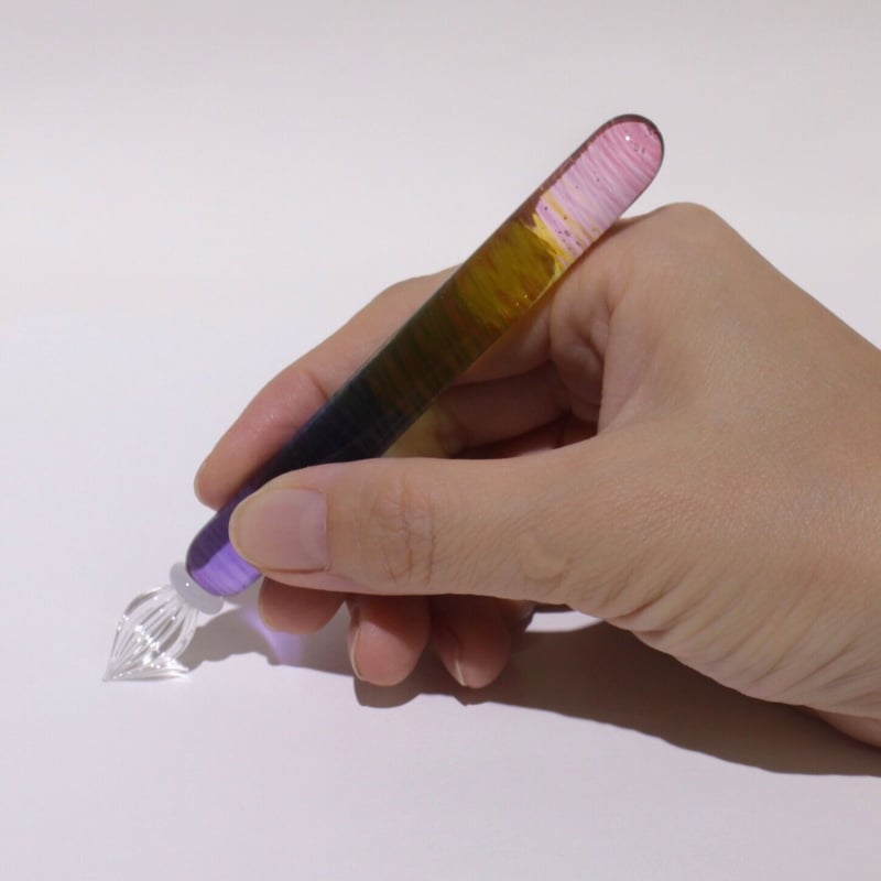 Rainbowショートスティックガラスペン (Purple→Pink) | ぐり工房 Onli