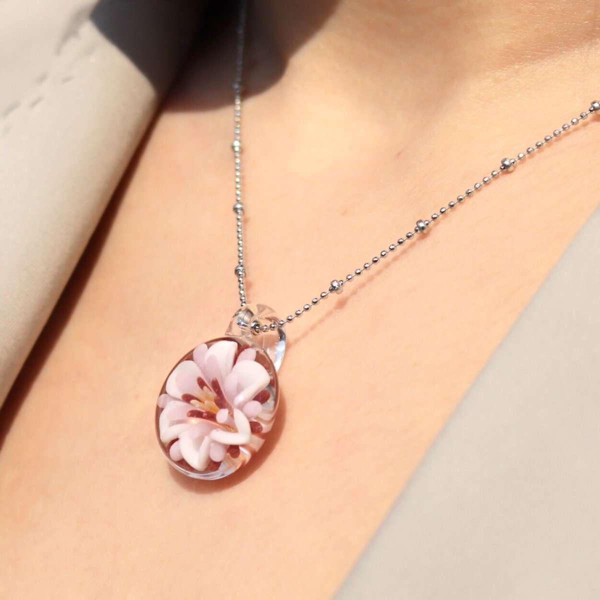 guridrops】水中花ネックレス(雪の花/Pink) | ぐり工房 Online Shop