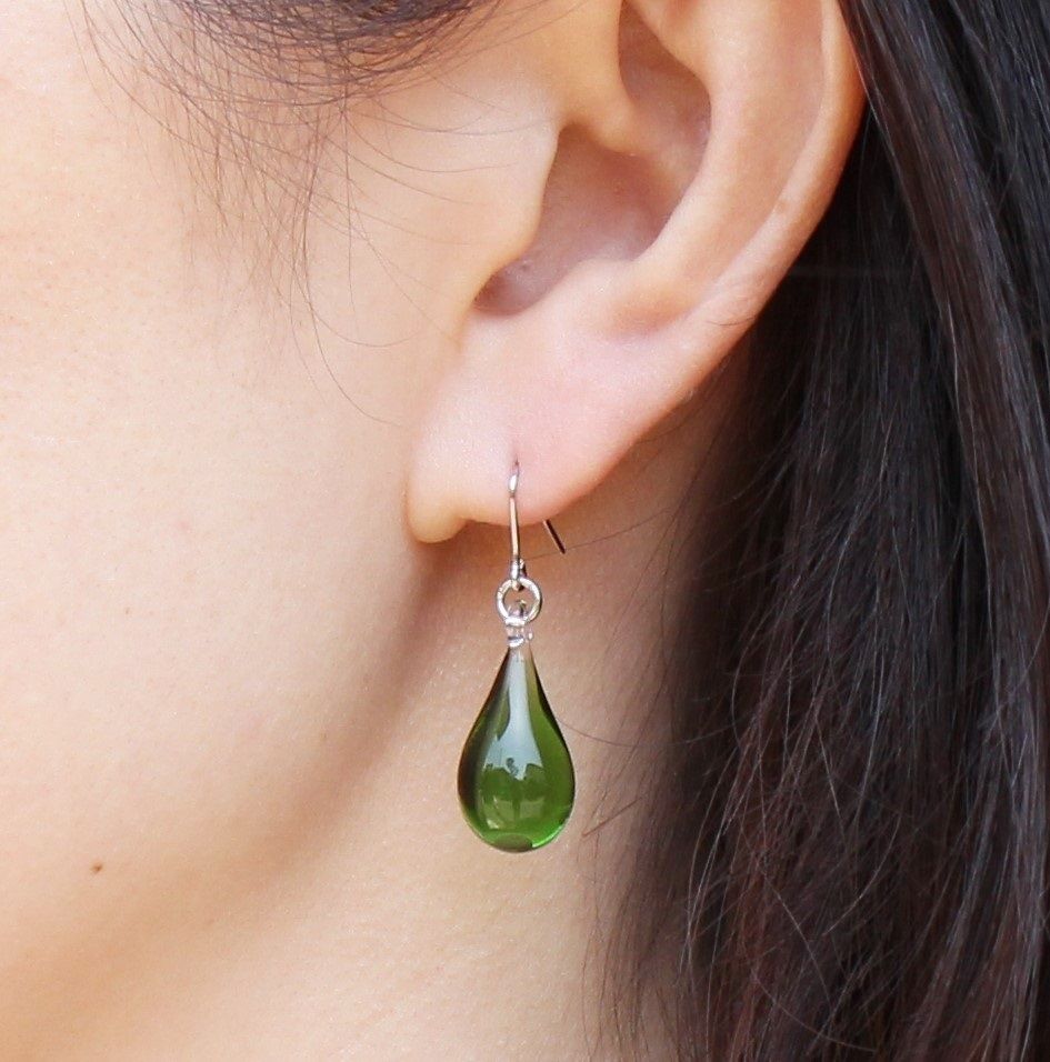 guridrops】しずくピアス／イヤリング(M)Green | ぐり工房 Online Shop