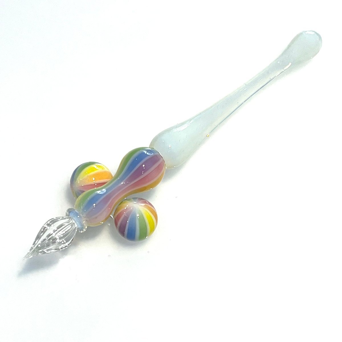 ゆめかわ虹バルーン ガラスペン(White) | ぐり工房 Online Shop