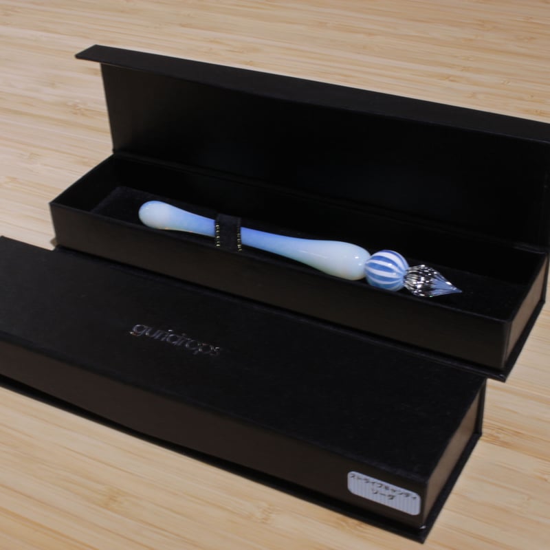 ストライプキャンディガラスペン (ソーダ) | ぐり工房 Online Shop