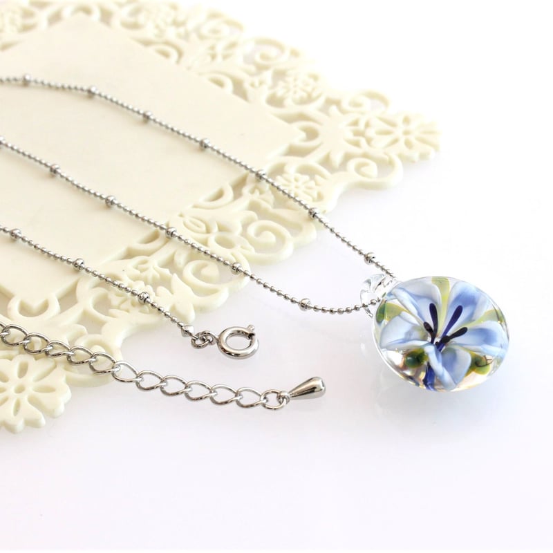 guridrops】水中花ネックレス(さくら/Blue) | ぐり工房 Online Shop