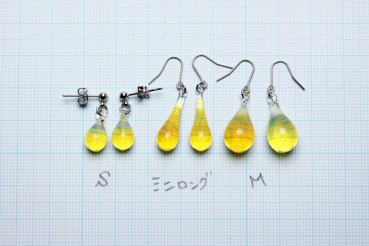 guridrops】しずくピアス/イヤリング(M)Opal Yellow | ぐり工房 guridrops】しずくピアス/イヤリング(M)Opal Yellow | ぐり工房