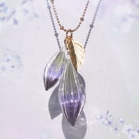 【guridrops】春色グラデーションのカカオの実ネックレス(2粒/Purple)