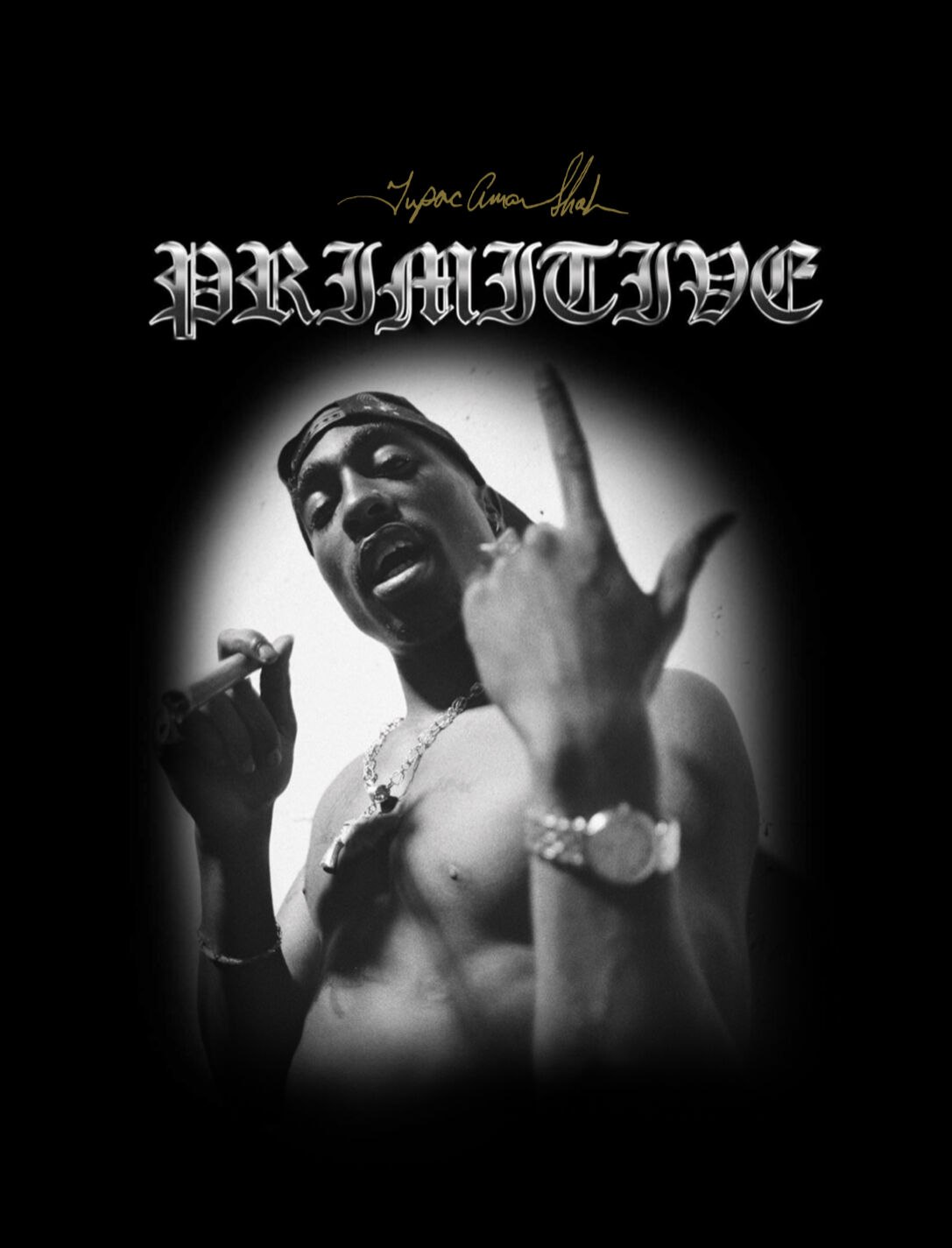 2pac x Primitive - ONE LS TEE (Black/White) | U 2pac x Primitive - ONE LS TEE (Black/White) | U
