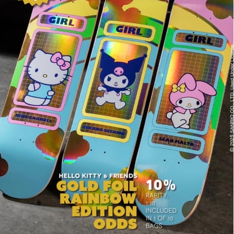 Girl skateboards  HELLO KITTY AND FRIENDS RAINBOW DECK
