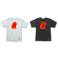 GRIZZLY - FIRE FLAME SS TEE WHITE/BLACK