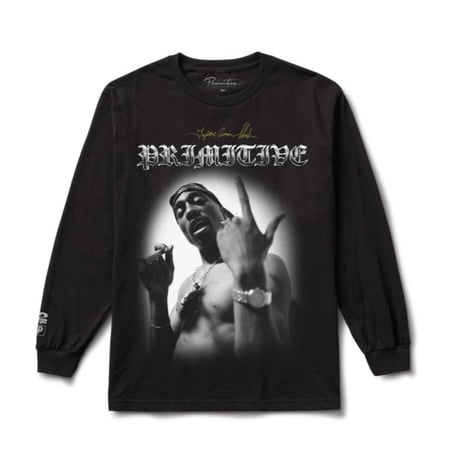 2pac x Primitive - ONE LS TEE (Black/White)