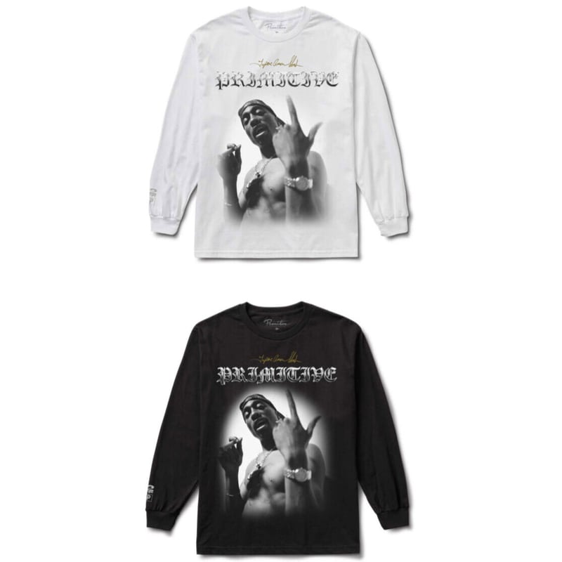 2pac x Primitive - ONE LS TEE (Black/White) | U