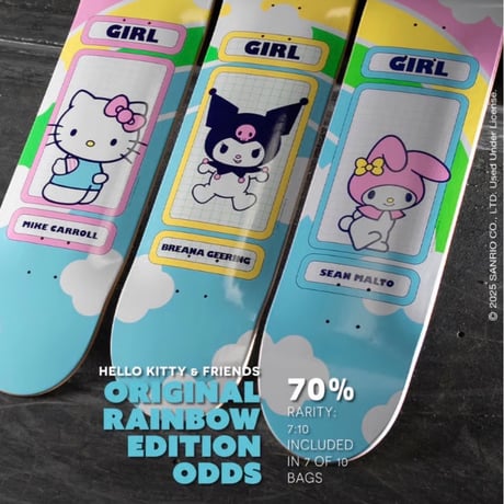 Girl skateboards  HELLO KITTY AND FRIENDS RAINBOW DECK
