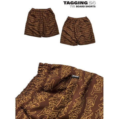 TELEVISISTAR - TAGGING 24 BOARD SHORT BROWN/GOLD