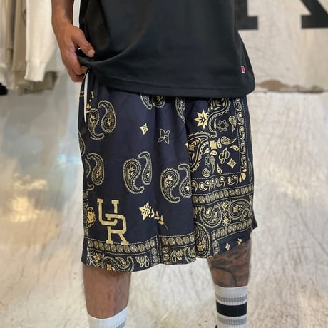 UNDERRATED Paisley Basketball Shorts  Black/Yellow