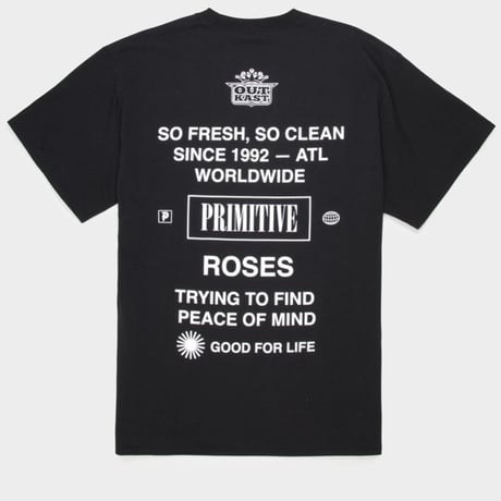 PRIMITIVE - OUTKAST STRIPES TEE BLACK