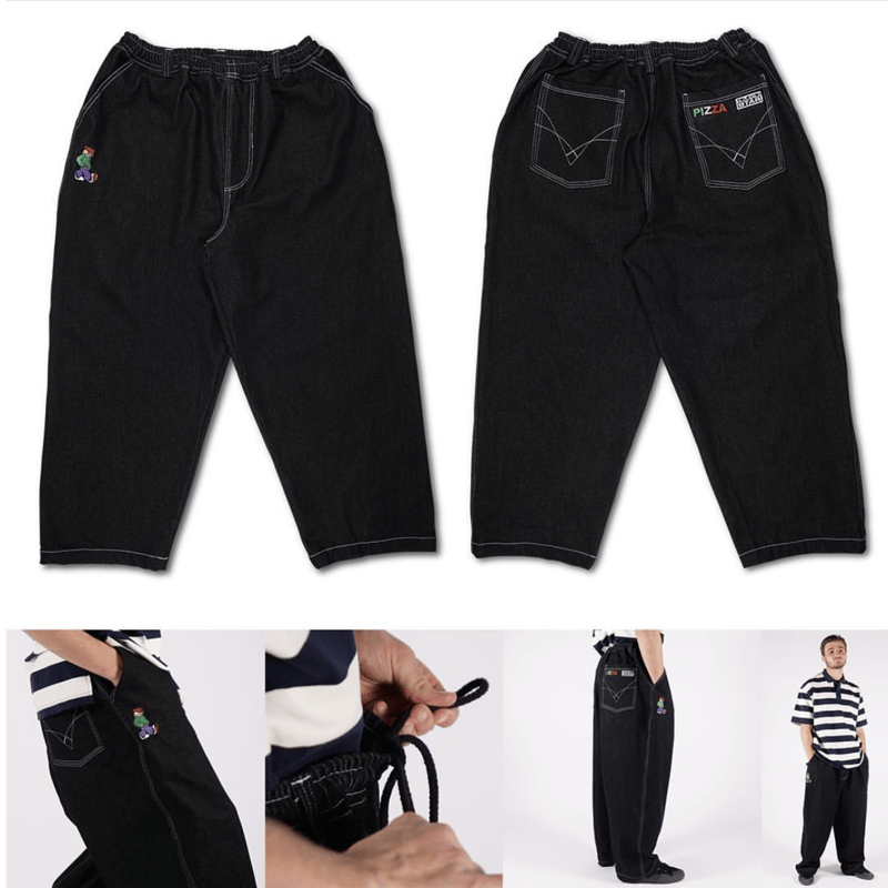 Televisistar x Pizza skateboards Denim pants Bl