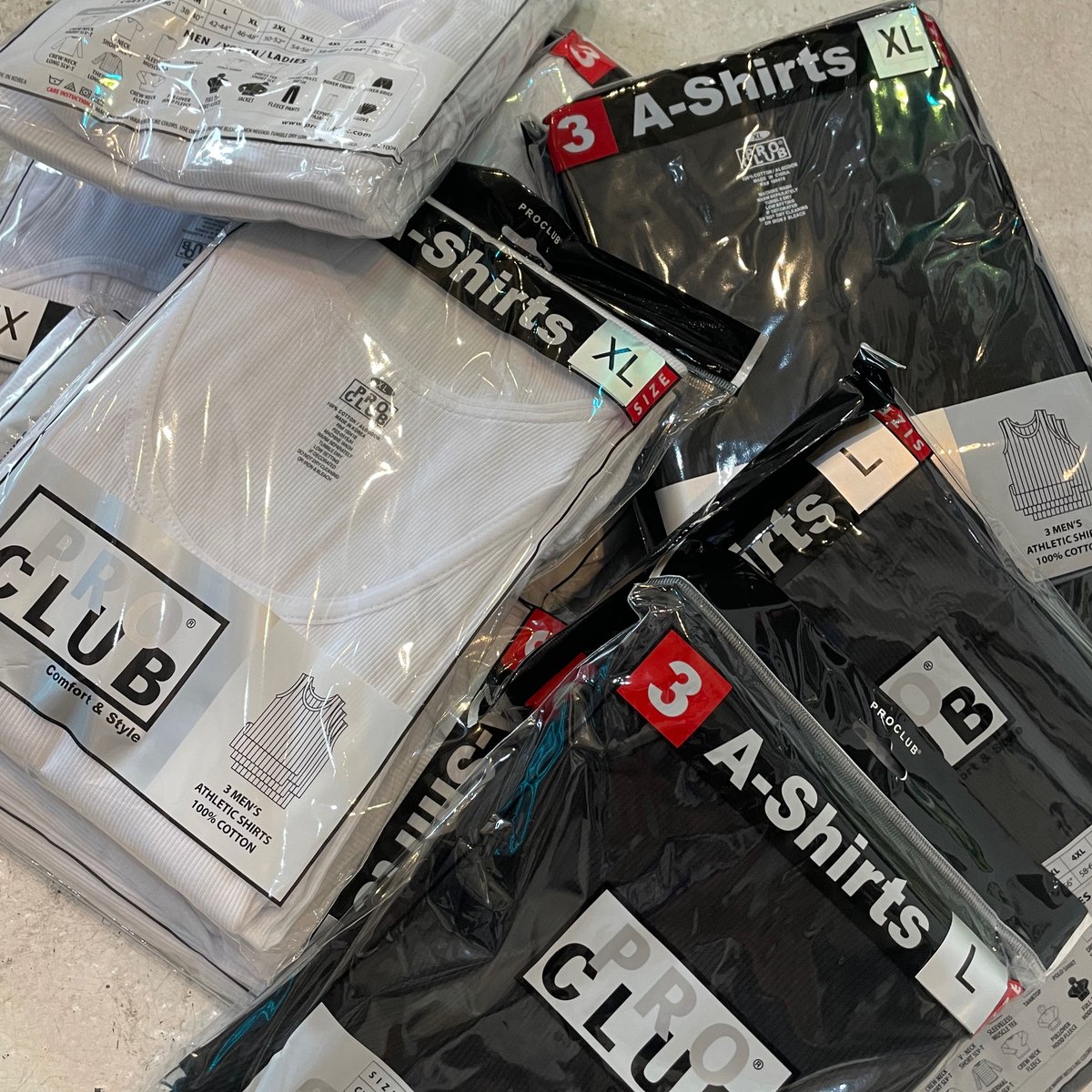 PROCLUB A-SHIRTS タンクトップ 3枚セット Black/White | UN