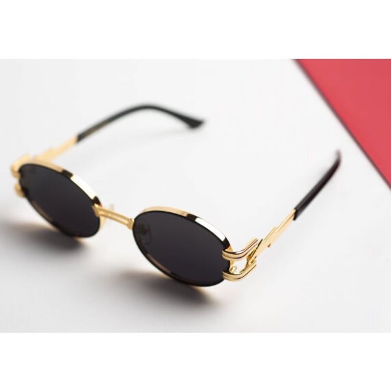 9five ST.JAMES BOLT Black & 24k Gold Sunglasses