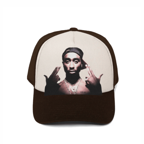 PRIMITIVE skateboarding - 2pac STAY UP TRUCKER HAT BROWN