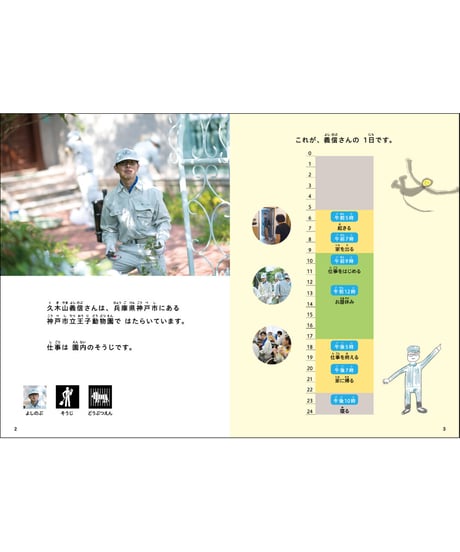 LLブック　シリーズ 『仕事に行ってきます』（2） 動物園で、そうじの仕事