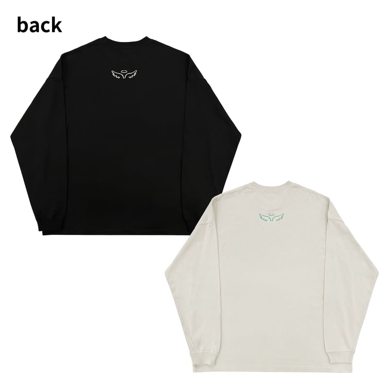 Enfants / 筆記体ロンT(ブラック/ライトグレー) | pochilu STORE