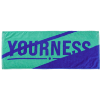 YOURNESS/ロゴフェイスタオル（ブルー×グリーン）