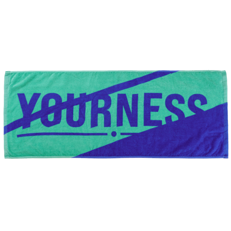 YOURNESS/ロゴフェイスタオル（ブルー×グリーン）