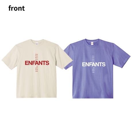 Enfants / TIMEOUT ツアーTシャツ(ベージュ/ダスティブルー)