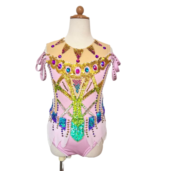 No22111新体操レオタード サイズ：JL ピンク、可愛い | 凛