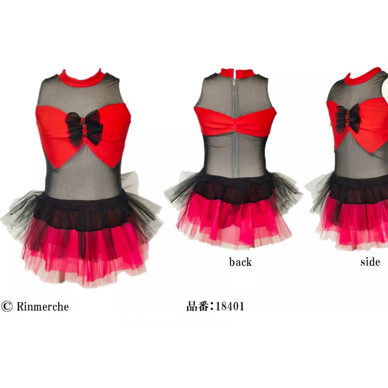 No18401新体操レオタード サイズ：JL2 赤×黒 | 凛メルチェ Rinmerche