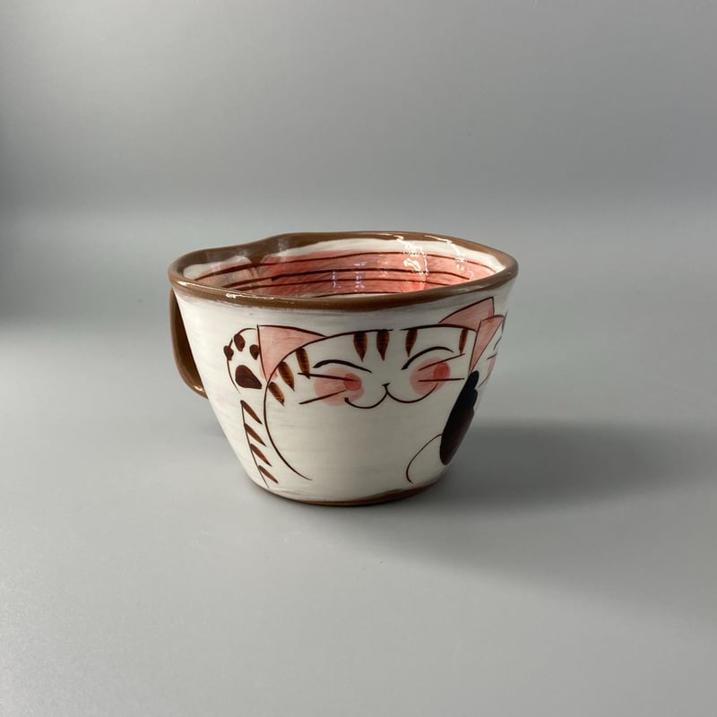 仲良しネコ スープマグ 赤 | toufuji online shop