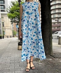 フラワープリントバックリボンワンピース・全３色  (¥15,180)