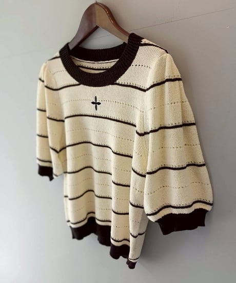 刺繍ポイントボーダーニット・全3色(￥8,690)