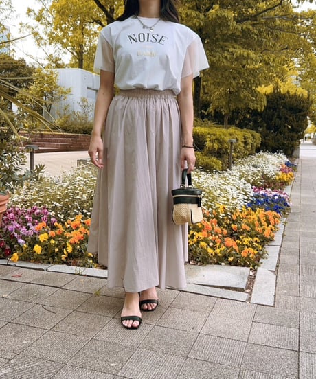 チュールスリーブロゴTシャツ・全3色(¥9,790)